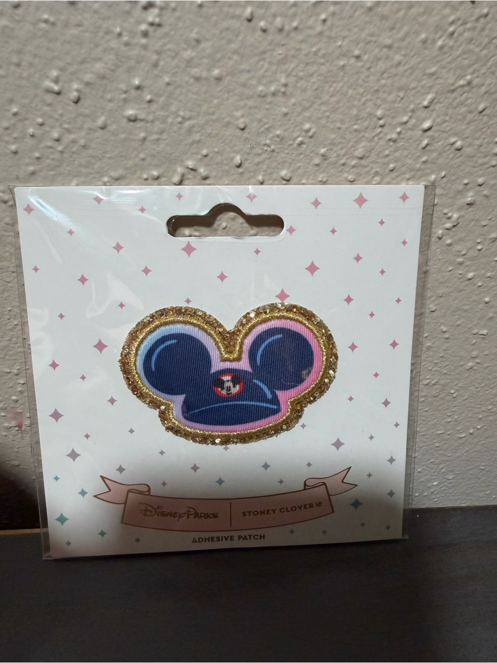 Stoney Clover Lane Navy & Pink Mickey Ear Patch with Gold Trim